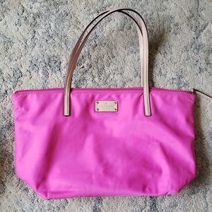 Kate Spade Zippered Handbag Tote Hot Pink